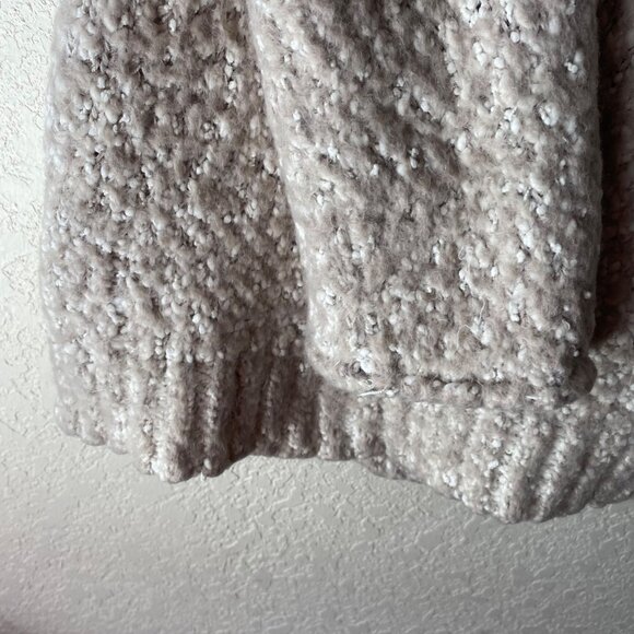 Express Open Front Knit Cardigan Sweater Womens Size  L Beige Cozy Casual Neutra - Picture 7 of 8